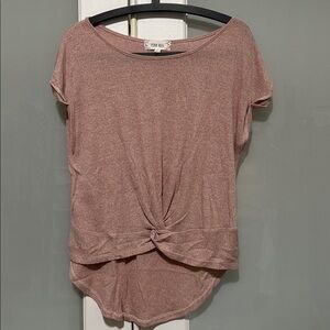 Pink Rose short sleeved/gathered front top/ size M